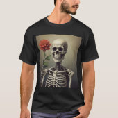 T - Shirt von Mens - Skeleton Portrait mit Rose (Vorderseite)