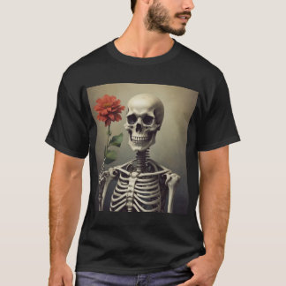 T - Shirt von Mens - Skeleton Portrait mit Rose