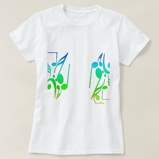 T - Shirt von Notenblättern (Design vorne)