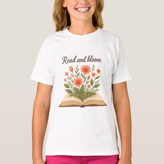 T - Shirt von "Read and Bloom Girls" (Vorderseite)