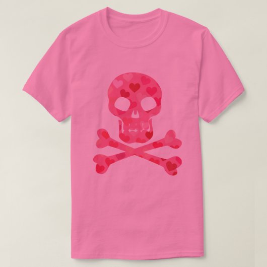 T - Shirt von rosa Herzmustern (Design vorne)