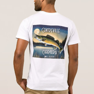 T - Shirt Walleye Pike, Water and Moon