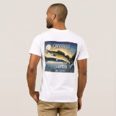T - Shirt Walleye Pike, Water and Moon (Schwarz voll)