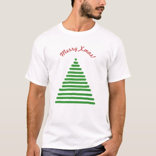 T - Shirt - Weihnachtsbaum mit ausgeblendetem Text (Vorderseite)
