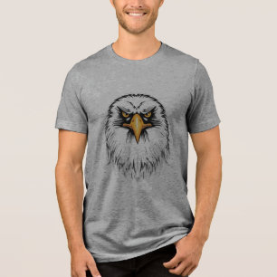 T-Shirt-Weißkopfseeadler-Kopf-Vektorgrafik - Majes Tri-Blend Shirt