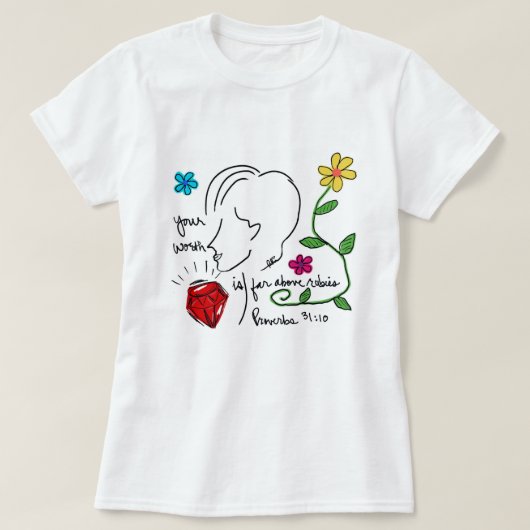 T-Shirt 'Weit mehr als Rubine' (Design vorne)