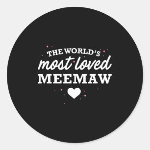 T-Shirt 'Weltweit beliebteste Meemaw', süßes Valen Runder Aufkleber