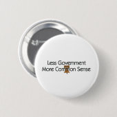 T-SHIRT weniger Regierungs-gesunder Button (Vorne & Hinten)