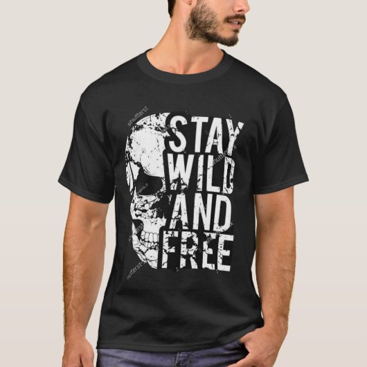 T-Shirt "Wild und frei" bleibe (Vorderseite)