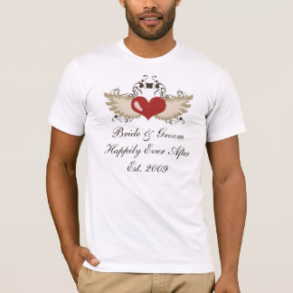 T - Shirt "Winged Heart Custom Wedding Groom