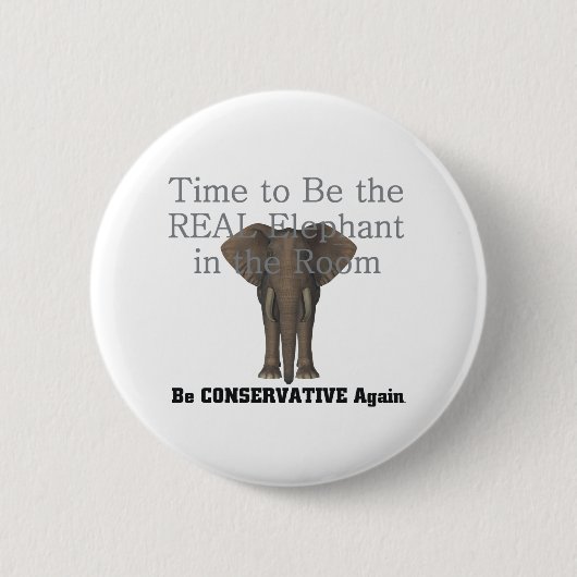 T-SHIRT wirklicher Elefant Button (Vorderseite)
