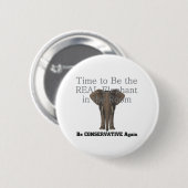 T-SHIRT wirklicher Elefant Button (Vorne & Hinten)