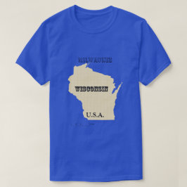 T - Shirt - Wisconsin Karte mit Stadt