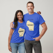 T - Shirt - Wisconsin Karte mit Stadt (Unisex)