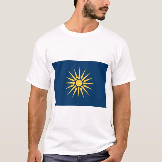 T Shirt with Flag of Macedonia, Greece (Vorderseite)