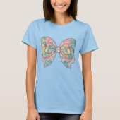T-Shirt with Floral Bow - Boho Chic Style, Casual (Vorderseite)