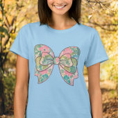 T-Shirt with Floral Bow - Boho Chic Style, Casual