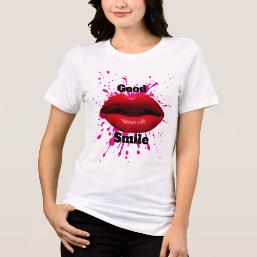 T-shirt with good smile  Tri-Blend shirt (Vorderseite)