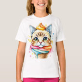 T-shirt with ice-cream and cat (Vorderseite)