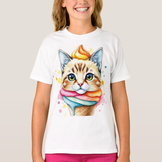 T-shirt with ice-cream and cat (Vorderseite)