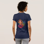 T-Shirt Woman with Yoga Meditation Rainbow Design (Schwarz voll)