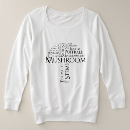 T - Shirt "Word Mushroom Plus Size" (Schwarzer Tex