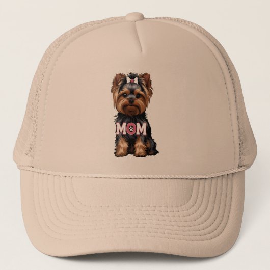 T-Shirt Yorkie Mom Truckerkappe (Vorderseite)