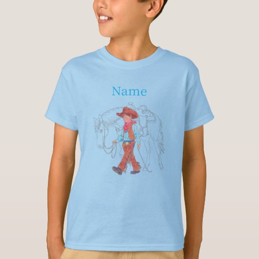 T - Shirt Young Cowboy and Horse (Vorderseite)