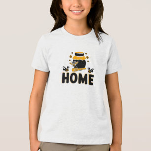 T-Shirt "ZUHAUSE" mit Cartoon-Biene und Honigglas Tri-Blend Shirt