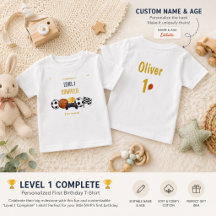 T-Shirt zum 1. Geburtstag | Benutzerdefiniertes Na