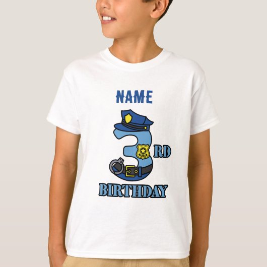 T - Shirt zum 3. Geburtstag der Polizei (Vorderseite)