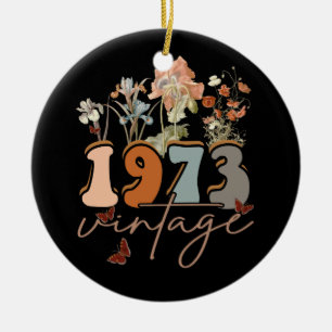 T-Shirt zum 50. Geburtstag für Frauen Vintage 1973 Keramik Ornament