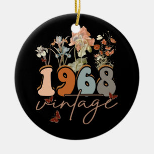 T-Shirt zum 55. Geburtstag für Frauen Vintage 1968 Keramik Ornament