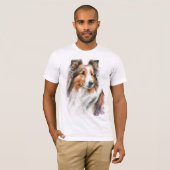 T - Shirt zum Anmalen von Sheltie (Vorne ganz)
