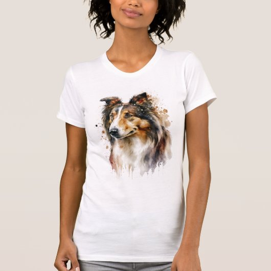 T - Shirt zum Anmalen von Sheltie (Vorderseite)