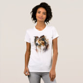 T - Shirt zum Anmalen von Sheltie (Vorne ganz)