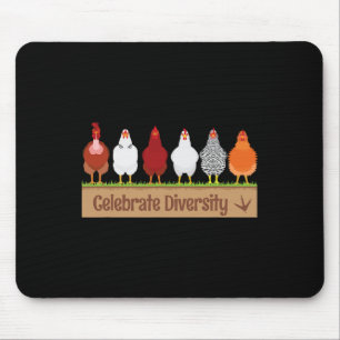 T-Shirt zum Feiern von Vielfalt für lustige Hühner Mousepad