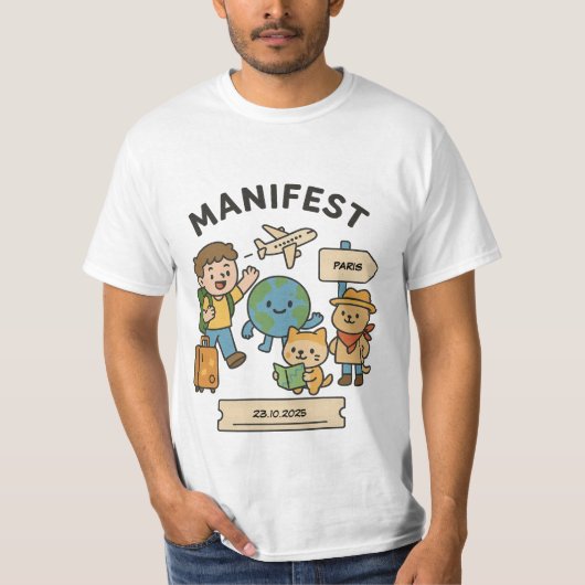 T - Shirt zur individuellen Reisemanifestation (Vorderseite)