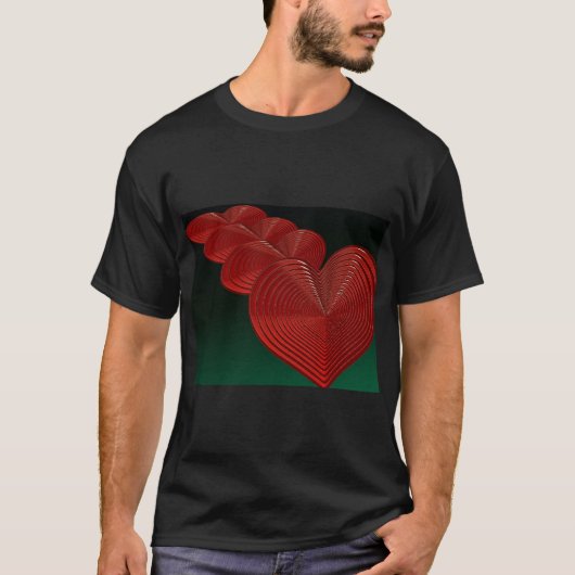 T-Shirt zur Liebe des roten Herzens auf fett Hinte (Vorderseite)