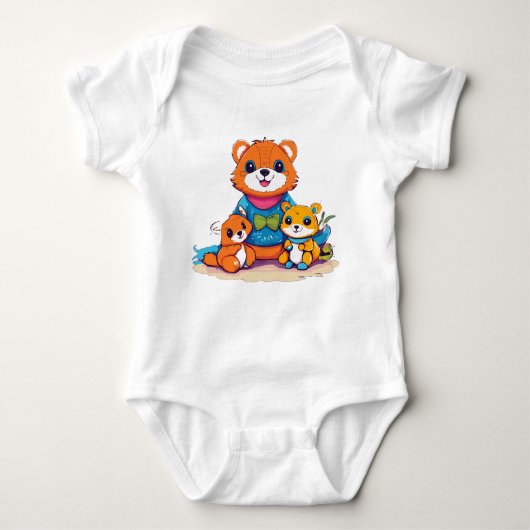 T-ShirtAdorable Baby Bodysuit mit Süße Tier Baby Strampler (Vorderseite)