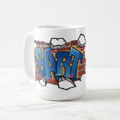 T-ShirtBART" Urban Graffiti Art - Breaking Through Kaffeetasse (Vorderseite Links)
