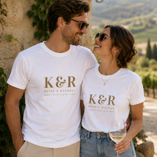 T-Shirts Benutzerdefinierte Hochzeitsmonogramm-P