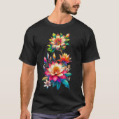 T-Shirts Design "Farbenfrohe Blumenillustration" o (Vorderseite)