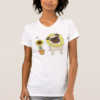 T-Shirts für bewundernswerte Sonnenblumen-Mops - T