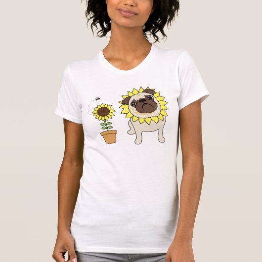 T-Shirts für bewundernswerte Sonnenblumen-Mops - T (Vorderseite)