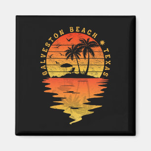 T-Shirts für Familienurlaub Texas Galveston Beach  Magnet