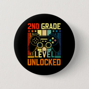 T-Shirts für Mädchen der 2. Klasse Einhorn Zweite Button