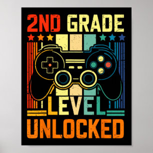 T-Shirts für Mädchen der 2. Klasse Einhorn Zweite  Poster
