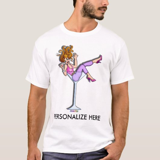 T-Shirts für Männer - Mädchen im Martini-Glas, Lil (Vorderseite)