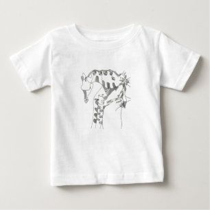 T-Shirts mit Cartoon-Strichmännchen-Giraffenmutter